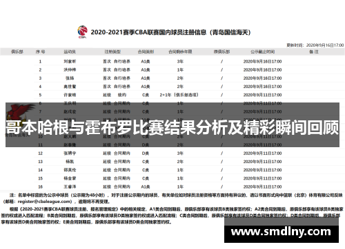 哥本哈根与霍布罗比赛结果分析及精彩瞬间回顾